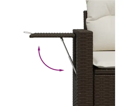 Sofos Komplektas Su Pagalvėlėmis, 6 Dalių, Rudas, Poliratanas