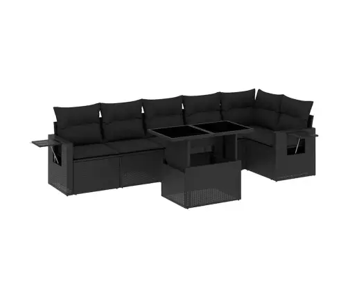 7-Osaline Aiadiivani Komplekt Patjadega, Must, Polürotang