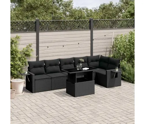 7-Osaline Aiadiivani Komplekt Patjadega, Must, Polürotang