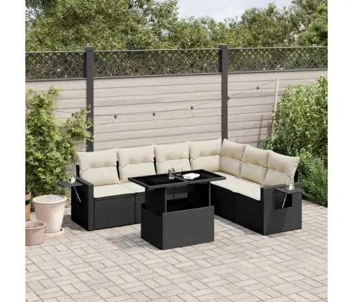 7-Osaline Aiadiivani Komplekt Patjadega, Must, Polürotang