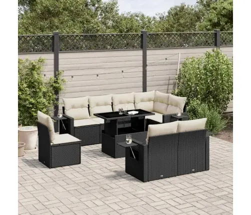 9-Osaline Aiadiivani Komplekt Patjadega, Must, Polürotang