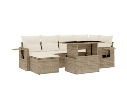 7-Osaline Aiadiivani Komplekt Patjadega, Beež, Polürotang