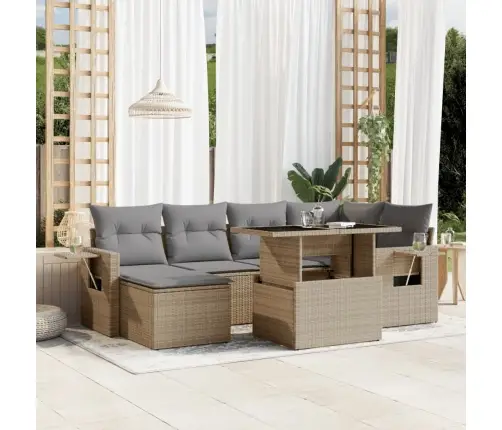 7-Osaline Aiadiivani Komplekt Patjadega, Beež, Polürotang