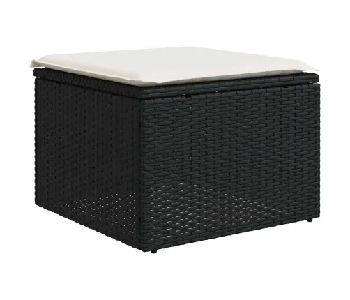 9-Daļīgs Dārza Dīvāna Komplekts, Matrači, Melna Pe Rotangpalma Vidaxl