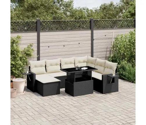 9-Daļīgs Dārza Dīvāna Komplekts, Matrači, Melna Pe Rotangpalma Vidaxl