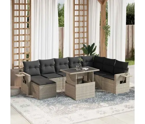 9-Osaline Aiadiivani Komplekt Patjadega, Helehall, Polürotang