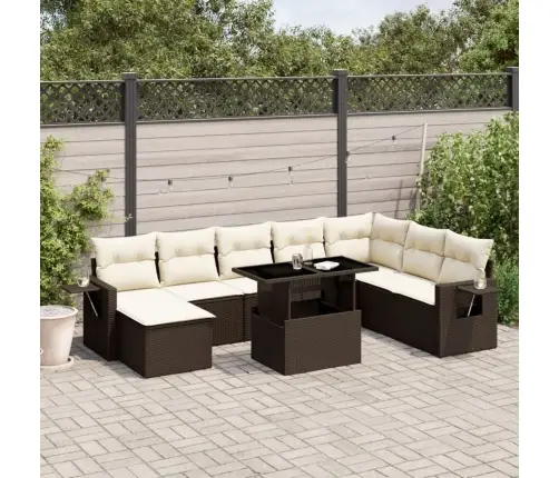 9-Osaline Aiadiivani Komplekt Patjadega, Pruun, Polürotang