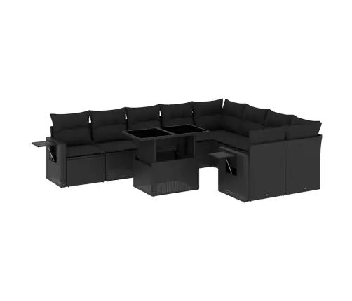 10-Osaline Aiadiivani Komplekt Patjadega, Must, Polürotang