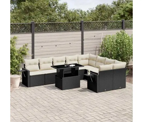 10-Osaline Aiadiivani Komplekt Patjadega, Must, Polürotang