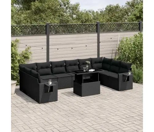 11-Osaline Aiadiivani Komplekt Patjadega, Must, Polürotang