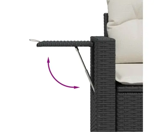 11-Daļīgs Dārza Dīvāna Komplekts, Matrači, Melna Pe Rotangpalma Vidaxl