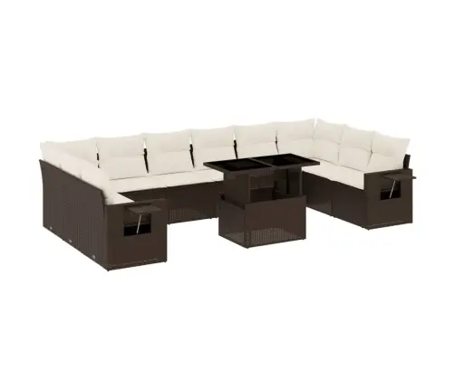 11-Osaline Aiadiivani Komplekt Patjadega, Pruun, Polürotang