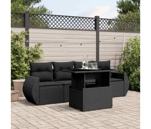 5-Daļīgs Dārza Dīvāna Komplekts Ar Matračiem, Pe Rotangpalma Vidaxl