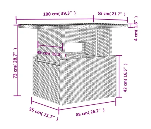 8-Osaline Aiadiivani Komplekt Patjadega, Hall, Polürotang