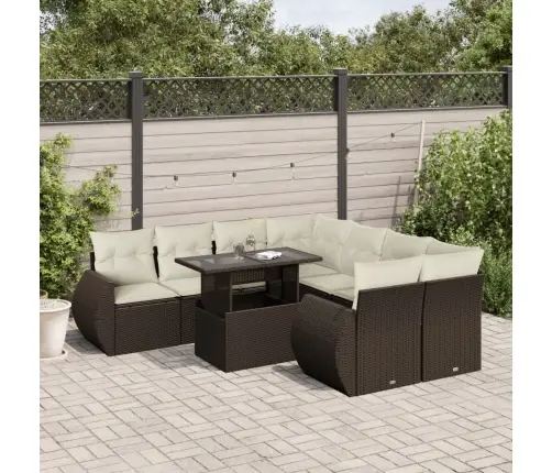 9-Osaline Aiadiivani Komplekt Patjadega, Pruun, Polürotang