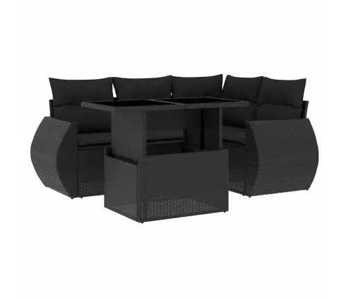 5-Daļīgs Dārza Dīvāna Komplekts Ar Matračiem, Pe Rotangpalma Vidaxl