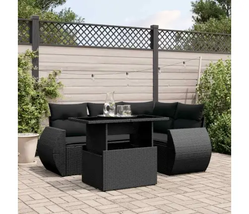 5-Daļīgs Dārza Dīvāna Komplekts Ar Matračiem, Pe Rotangpalma Vidaxl