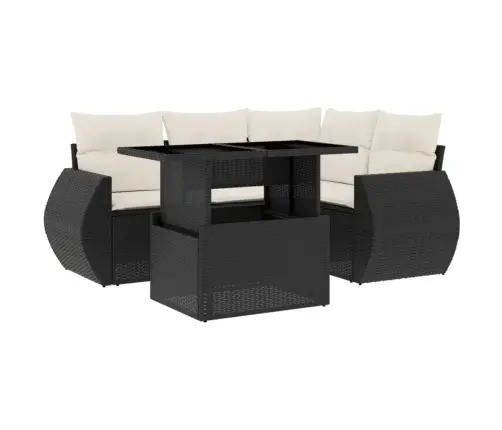 5-Osaline Aiadiivanikomplekt Patjadega, Must, Polürotang