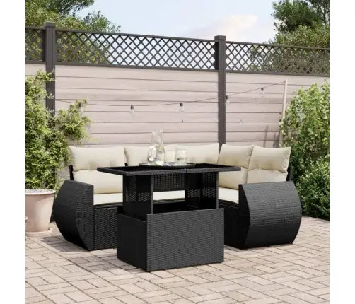 5-Osaline Aiadiivanikomplekt Patjadega, Must, Polürotang