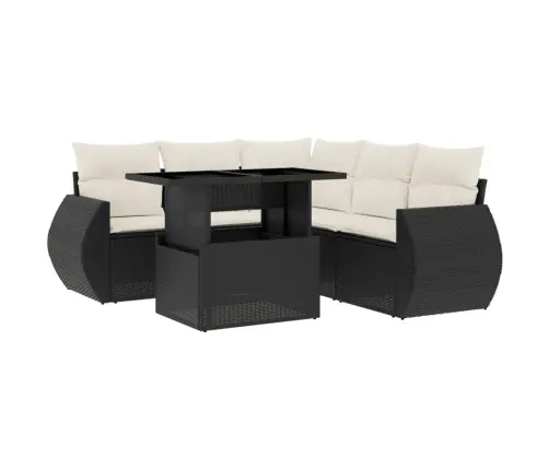 6-Osaline Aiadiivani Komplekt Patjadega, Must, Polürotang