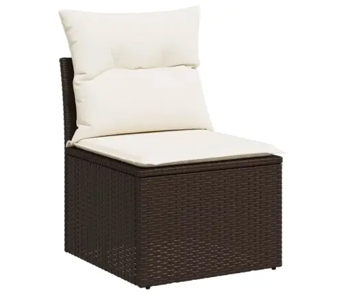 Sofos Komplektas Su Pagalvėlėmis, 6 Dalių, Rudas, Poliratanas