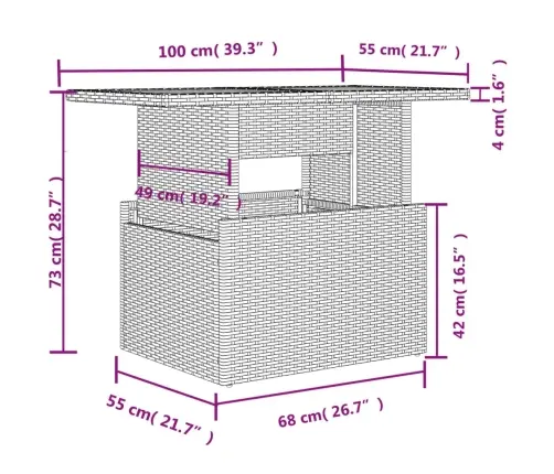 6-Osaline Aiadiivani Komplekt Patjadega, Beež, Polürotang