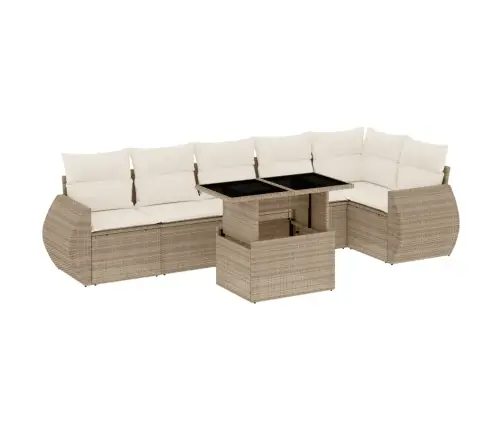 7-Osaline Aiadiivani Komplekt Patjadega, Beež, Polürotang