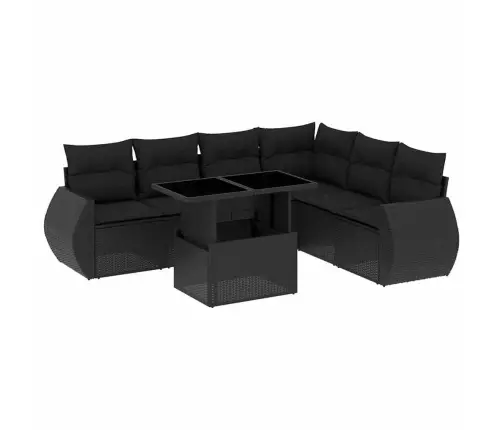 7-Osaline Aiadiivani Komplekt Patjadega, Must, Polürotang