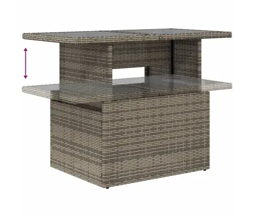 7-Daļīgs Dārza Dīvāna Komplekts, Matrači, Pelēka Pe Rotangpalma Vidaxl