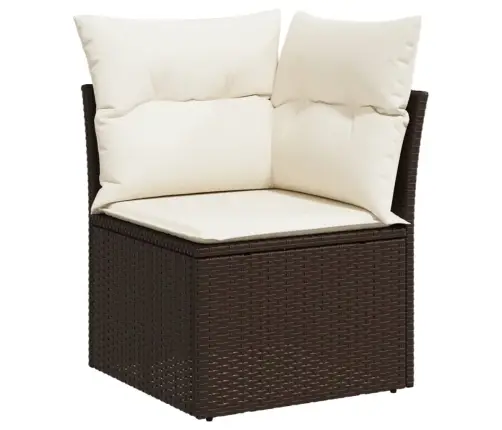 7-Daļīgs Dārza Dīvānu Komplekts, Matrači, Brūna Pe Rotangpalma Vidaxl