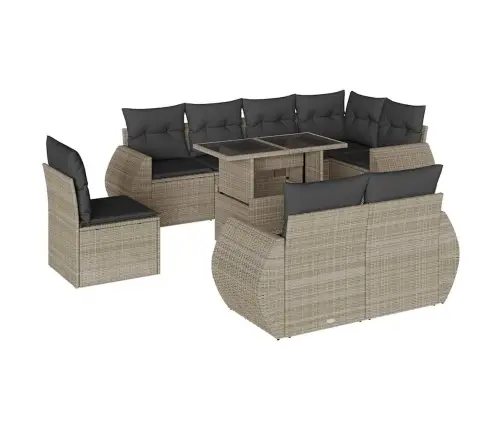 9-Osaline Aiadiivani Komplekt Patjadega, Helehall, Polürotang