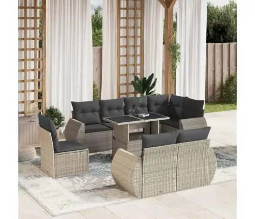 9-Osaline Aiadiivani Komplekt Patjadega, Helehall, Polürotang