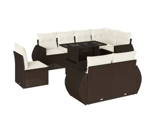 9-Osaline Aiadiivani Komplekt Patjadega, Pruun, Polürotang