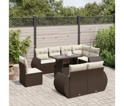 9-Osaline Aiadiivani Komplekt Patjadega, Pruun, Polürotang