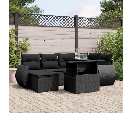 7-Osaline Aiadiivani Komplekt Patjadega, Must, Polürotang