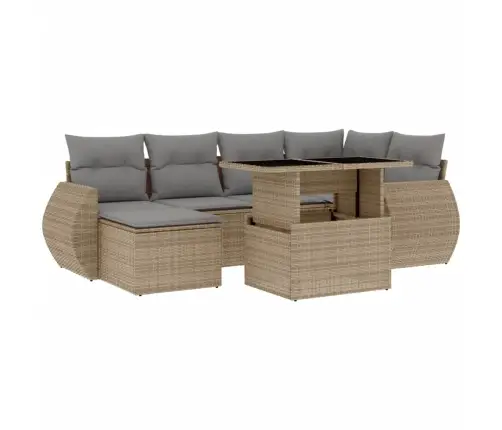 7-Osaline Aiadiivani Komplekt Patjadega, Beež, Polürotang