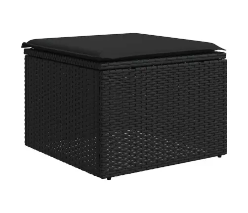 Sofos Komplektas Su Pagalvėlėmis, 8 Dalių, Juodas, Poliratanas