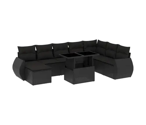 9-Osaline Aiadiivani Komplekt Patjadega, Must, Polürotang