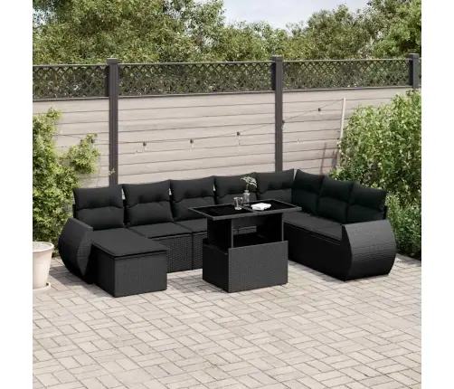 9-Osaline Aiadiivani Komplekt Patjadega, Must, Polürotang