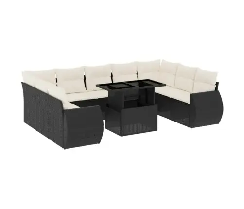 10-Osaline Aiadiivani Komplekt Patjadega, Must, Polürotang