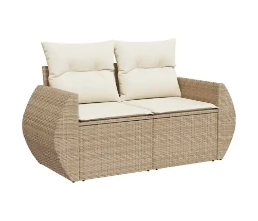 Sofos Komplektas Su Pagalvėlėmis, 10 Dalių, Smėlio, Poliratanas