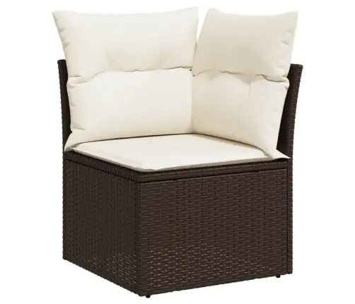 Sodo Komplektas Su Pagalvėlėmis, 10 Dalių, Rudas, Poliratanas