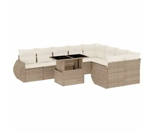 10-Osaline Aiadiivani Komplekt Patjadega, Beež, Polürotang