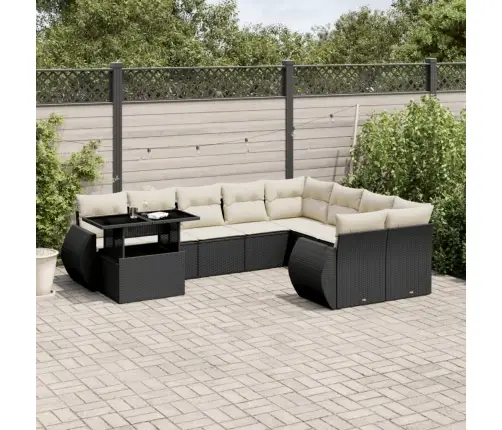 10-Osaline Aiadiivani Komplekt Patjadega, Must, Polürotang