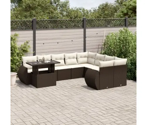 10-Osaline Aiadiivani Komplekt Patjadega, Pruun, Polürotang