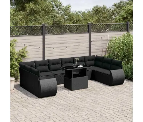 11-Osaline Aiadiivani Komplekt Patjadega, Must, Polürotang