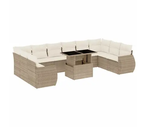 11-Osaline Aiadiivani Komplekt Patjadega, Beež, Polürotang