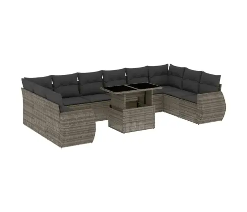 Sodo Komplektas Su Pagalvėlėmis, 11 Dalių, Pilkas, Poliratanas