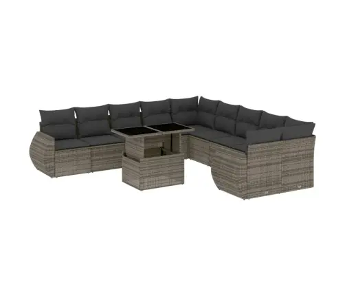 11-Osaline Aiadiivani Komplekt Patjadega, Hall, Polürotang 11-Osaline Aiadiivani Komplekt Patjadega, Hall, Polürotang