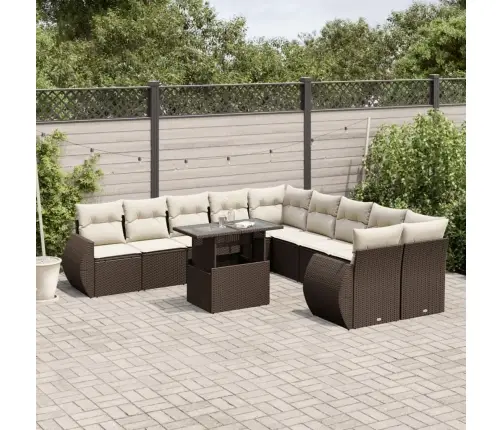 11-Osaline Aiadiivani Komplekt Patjadega, Pruun, Polürotang